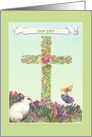 Rejoice illustrated Bunny & Cross custom front card