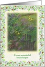 for Housekeeper Birthday Illustrated Garden card