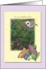 Teacher’s Birthday Illustrated Butterfly Garden card