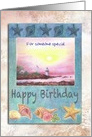 Birthday Painterly Lighthouse Nautical card