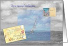 Birthday for Colleague Seascape Sailboat card