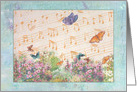 Piano Recital Congrat Butterfly in Garden card
