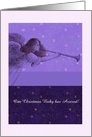 Baby Announcement Holiday Angel with Trumpet card