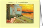 Thank You for Pet Sitting Kitten & Pup card