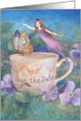 Save the Date Teacup Fairy Garden Party card
