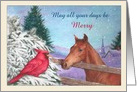 For Son Future Daughter in Law Christmas with Cardinal & Horse card