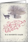 For Son Future Daughter in Law Handpainted Christmas Script card