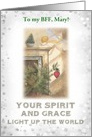 BFF Custom Christmas Fairy with Ornament & Pine card