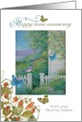 Home Anniversary from Realtor Bluebird Garden Cottage card