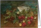 Strawberry Teatime Exquisite Painting Any Occasion card