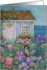 illustrated Seaside Cottage Garden card