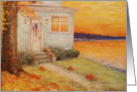 Thanksgiving Fall Twilight Lake House card