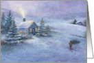 Winter Snow Scene Peaceful Silent Night card