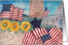 Patriotic Illustrated God Bless America card