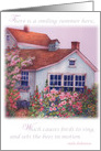 Illustrated cottage garden with poem card