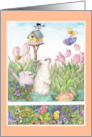 Spring Bunny Butterfly and Tulip card