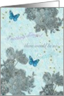 BUTTERFLIES & botanical think positive card