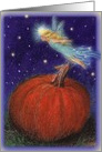 Magical Twinkling Fairy & Pumpkin card