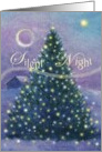 Silent Night, Peaceful Twinkling Winter Pine card