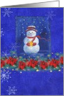 Illustrated Snowman Christmas Birthday Greetings card