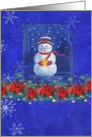 Christmas Eve Birthday Illustrated Snowman card