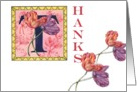 Floral Thank You illuminated fonts card