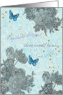 Patient Encouragement Illustrated Blue Butterfly Botanical card