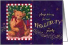 Xmas Bear With Presents Holiday Party Invitation card
