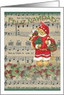 Feliz Navidad Teddy Bear Bearing Gifts card