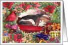Sleepy Beagle Holiday Wreath card