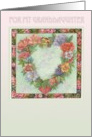 Valentine Roses Heart Wreath Granddaughter card
