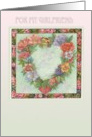 Valentine Roses Heart Wreath Girlfriend card