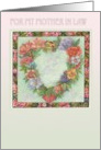 Valentine Roses Heart Wreath Mother In Law card