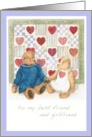 Honey Bears Heart Valentine For Girlfriend card