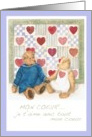 Honey Bears Heart Valentine Mon Coeur card