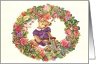 My Twin Sister Teddy Bear Roses Birthday card
