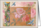 First Valentine Hummingbird Romantic Roses card