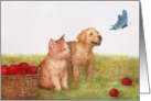 illustrated Kitten And Puppy Thank You Petsitter card