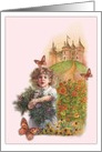 Princess Magical Castle Little Sister Birthday card