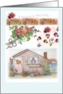 For Grandmother Mother’s Day Pansy Seaside Cottage card