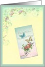 Civil Union Announcement Butterfly Floral Swirls Illustration card