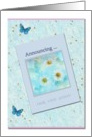 Civil Union Announcement Daisy Blue Butterfly Illustration card