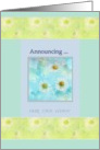 Civil Union Announcement Daisy Blue Butterfly Illustration card