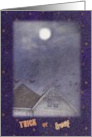 Halloween Full Moon Trick or Treat Gothic House card