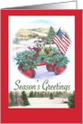 Season’S Greetings Winter Patriotic Traditional Landscape card