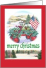 Merry Xmas Winter Patriotic Traditional Landscape card