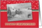 Cozy Cottage Winter Landscape card