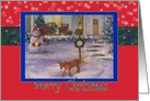 For Neighbor Cozy Xmas Cottage & Winter Snowman card