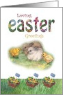 Hoppy Easter Bunny & Chick illustration card