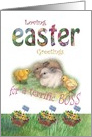 For Boss Hoppy Easter Bunny & Chick Illustration card